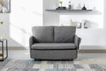 Coolmore Convertible Sleeper Sofa Bed, Modern Velvet Loveseat Couch With Pull Out Bed, Small Beautiful Seat Futon Sofa Bed With Headboard, 2 Pillows & Side Pockets For Living Room Light Grey Linen