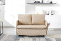 Coolmore Convertible Sleeper Sofa Bed, Modern Velvet Loveseat Couch With Pull Out Bed, Small Beautiful Seat Futon Sofa Bed With Headboard, 2 Pillows & Side Pockets For Living Room Camel Pu