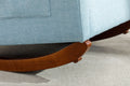 High Back Rocking Chair Nursery Chair .Comfortable Rocker Fabric Padded Seat .Modern High Back Armchair Light Blue Polyester
