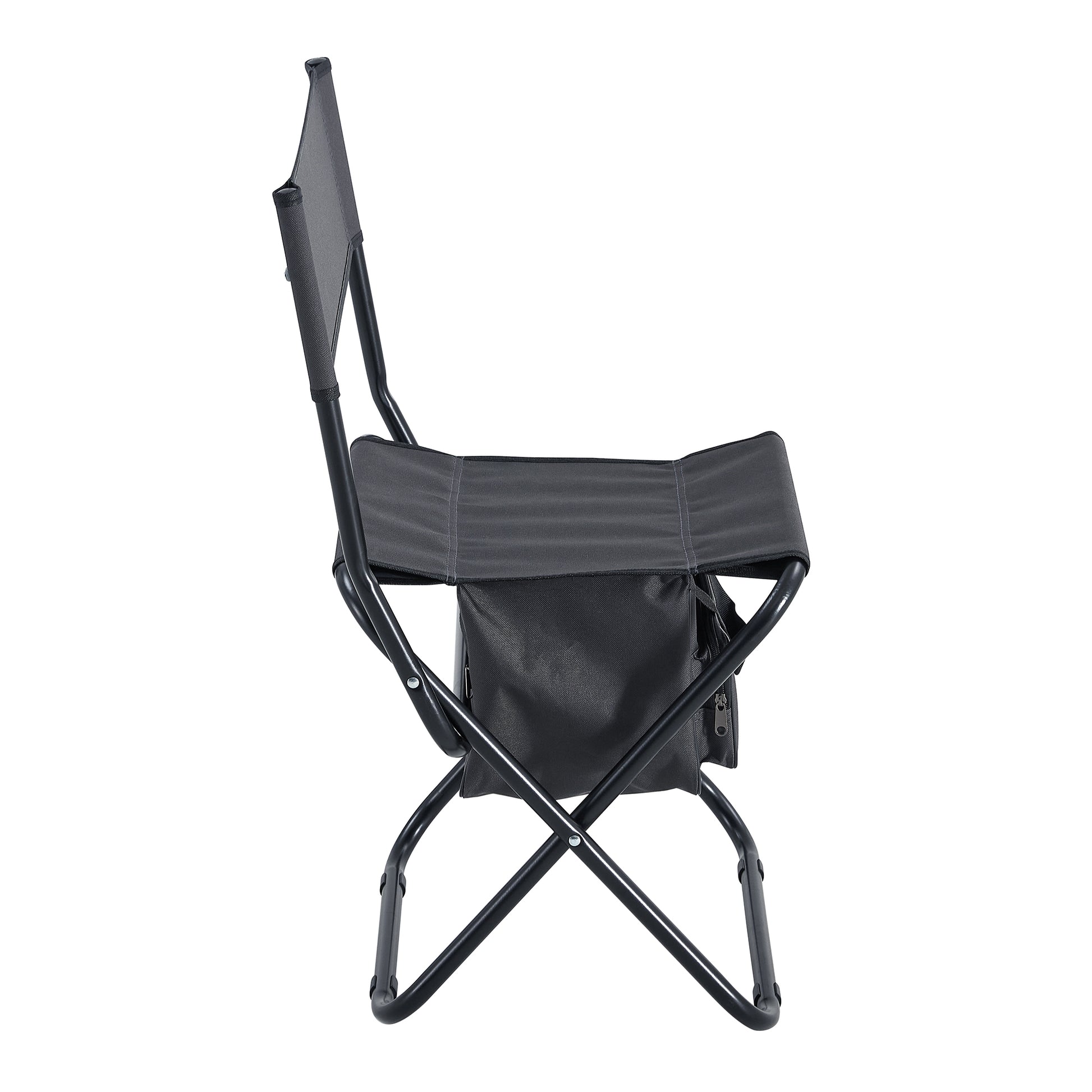 Set Of 3, Folding Outdoor Table And Chairs Set For Indoor, Outdoor Camping, Picnics, Beach,Backyard, Bbq, Party, Patio, Black Gray Black Aluminum