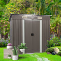 6Ft X 4Ft Outdoor Metal Storage Shed Grey Iron