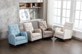 High Back Rocking Chair Nursery Chair .Comfortable Rocker Fabric Padded Seat .Modern High Back Armchair Beige Polyester
