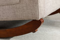 High Back Rocking Chair Nursery Chair .Comfortable Rocker Fabric Padded Seat .Modern High Back Armchair Camel Polyester