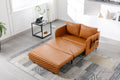 Coolmore Convertible Sleeper Sofa Bed, Modern Velvet Loveseat Couch With Pull Out Bed, Small Beautiful Seat Futon Sofa Bed With Headboard, 2 Pillows & Side Pockets For Living Room Brown Pu