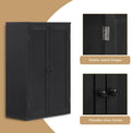 Bathroom Storage Cabinet Freestanding Wooden Floor Cabinet With Adjustable Shelf And Double Door Black Black Mdf