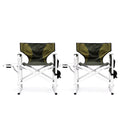 Set Of 3, Folding Outdoor Table And Chairs Set For Indoor, Outdoor Camping, Picnics, Beach,Backyard, Bbq, Party, Patio, Black Green Black Aluminum