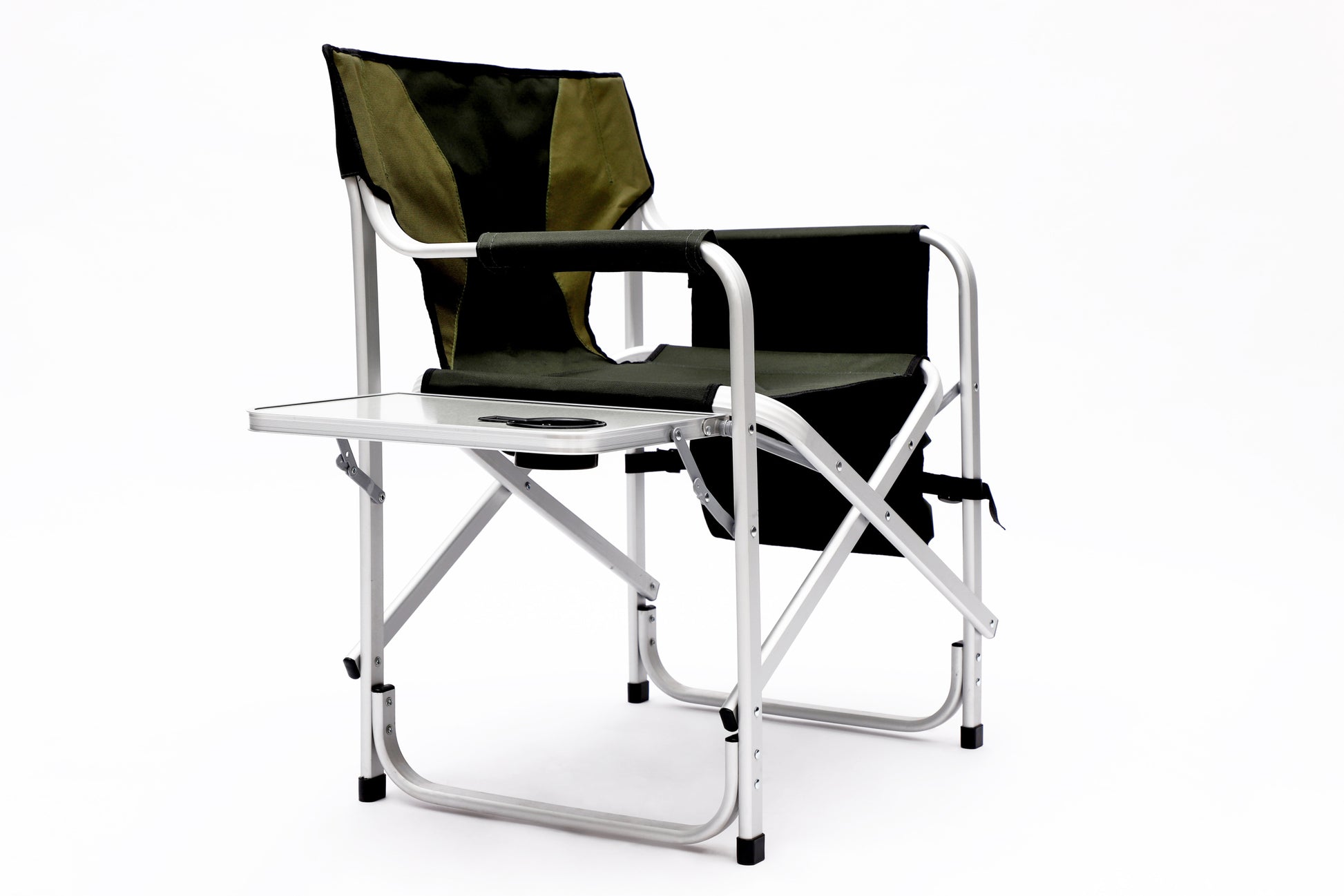 1 Piece Padded Folding Outdoor Chair With Side Table And Storage Pockets,Lightweight Oversized Directors Chair For Indoor, Outdoor Camping, Picnics And Fishing,Green Green Aluminum