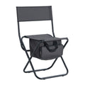 Set Of 3, Folding Outdoor Table And Chairs Set For Indoor, Outdoor Camping, Picnics, Beach,Backyard, Bbq, Party, Patio, Black Gray Black Aluminum