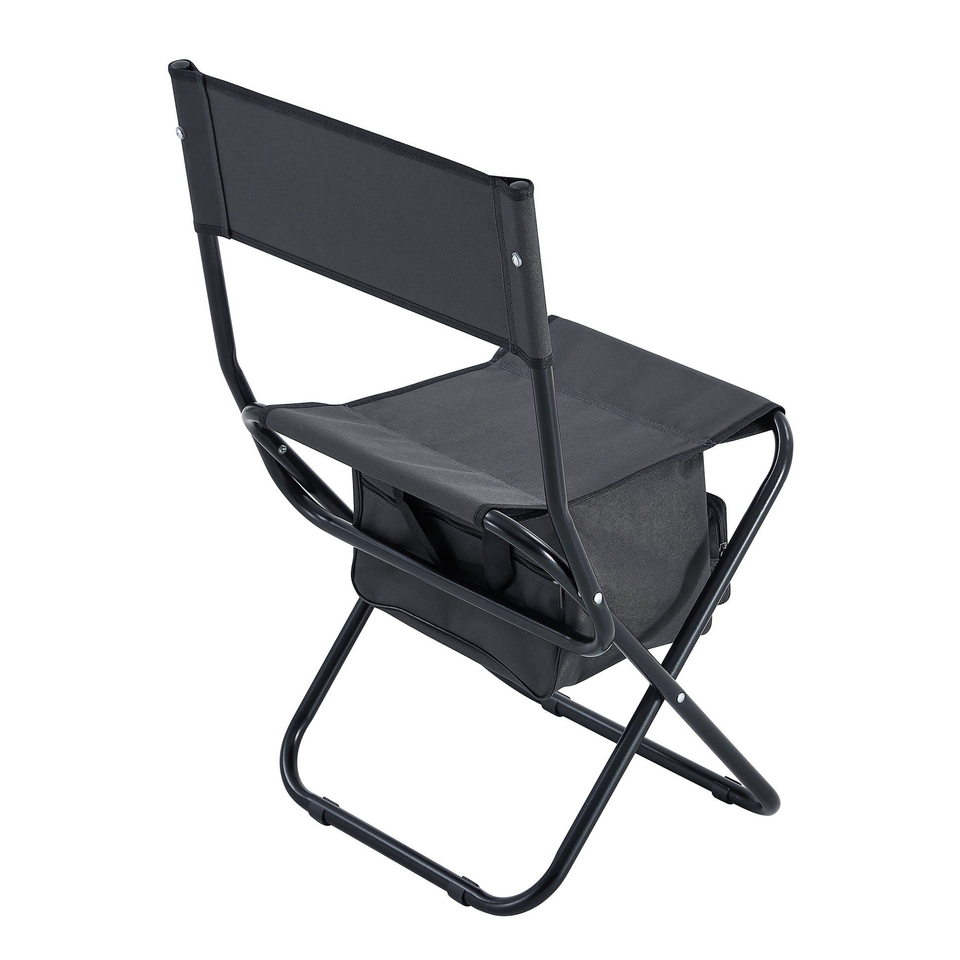 Set Of 3, Folding Outdoor Table And Chairs Set For Indoor, Outdoor Camping, Picnics, Beach,Backyard, Bbq, Party, Patio, Black Gray Black Aluminum