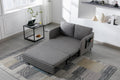 Coolmore Convertible Sleeper Sofa Bed, Modern Velvet Loveseat Couch With Pull Out Bed, Small Beautiful Seat Futon Sofa Bed With Headboard, 2 Pillows & Side Pockets For Living Room Light Grey Linen