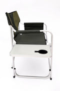 2 Piece Padded Folding Outdoor Chair With Side Table And Storage Pockets,Lightweight Oversized Directors Chair For Indoor, Outdoor Camping, Picnics And Fishing,Green Green Aluminum