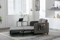 Coolmore Convertible Sleeper Sofa Bed, Modern Velvet Loveseat Couch With Pull Out Bed, Small Beautiful Seat Futon Sofa Bed With Headboard, 2 Pillows & Side Pockets For Living Room Light Grey Linen
