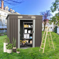 6Ft X 4Ft Outdoor Metal Storage Shed Grey Iron