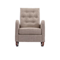 High Back Rocking Chair Nursery Chair .Comfortable Rocker Fabric Padded Seat .Modern High Back Armchair Camel Polyester