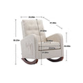 High Back Rocking Chair Nursery Chair .Comfortable Rocker Fabric Padded Seat .Modern High Back Armchair Oyster Grey Polyester