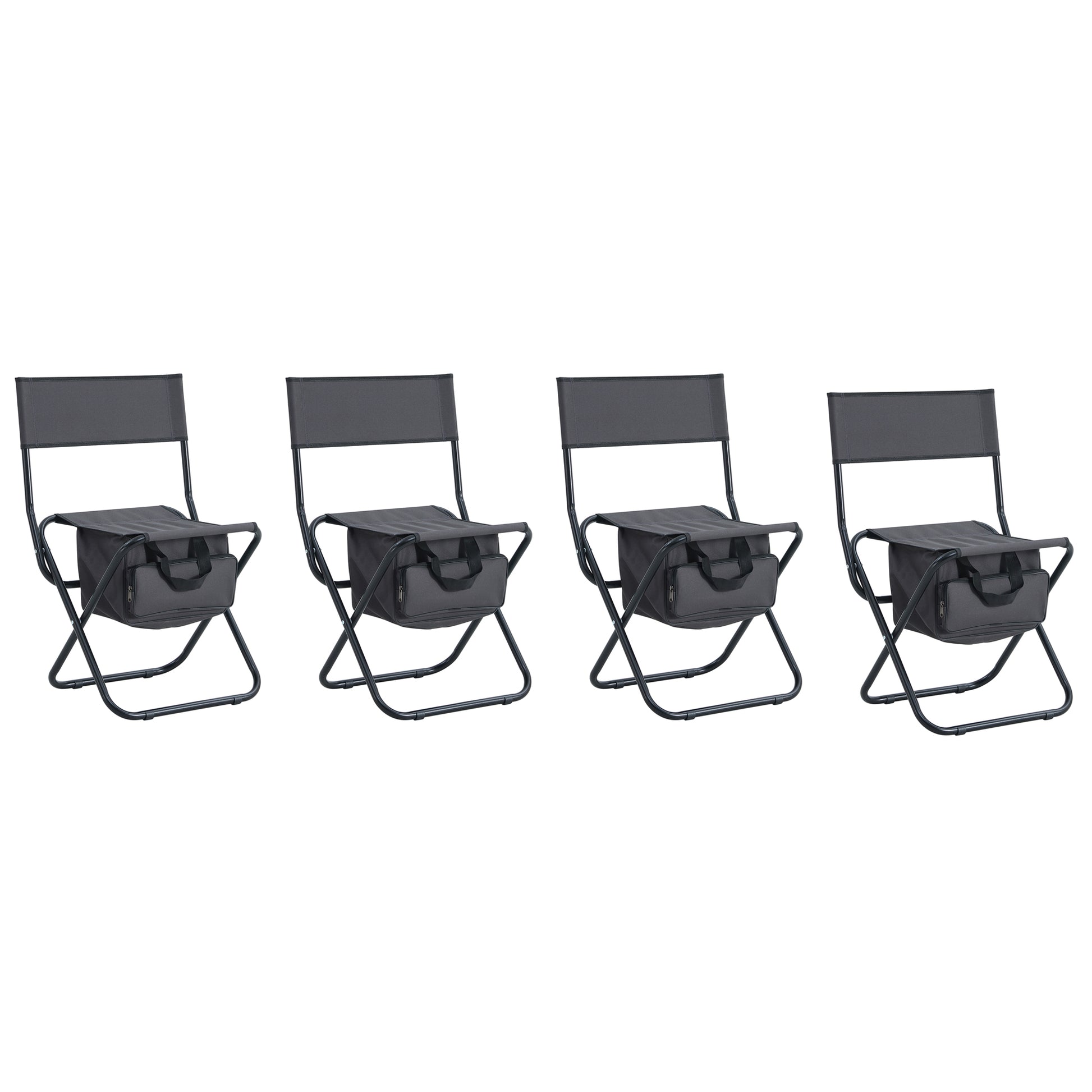 Set Of 5, Folding Outdoor Table And Chair Set For Indoor, Outdoor Camping, Picnics, Beach,Backyard, Bbq, Party, Patio, Black Gray Black Gray Aluminum
