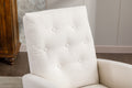 High Back Rocking Chair Nursery Chair .Comfortable Rocker Fabric Padded Seat .Modern High Back Armchair Beige Polyester