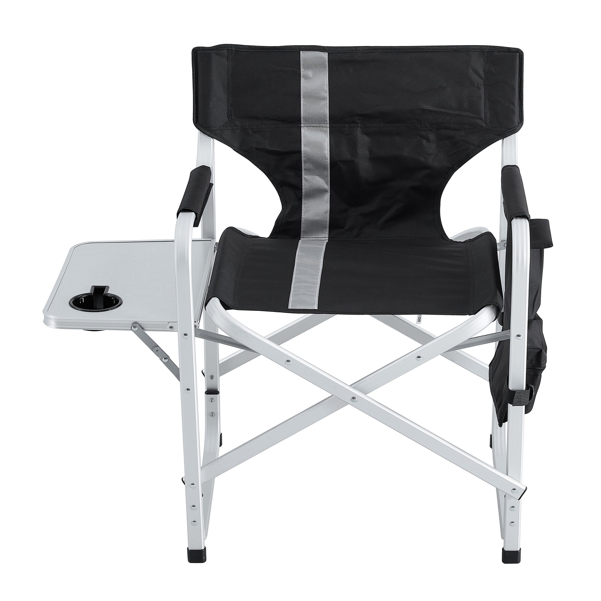 Set Of 3, Folding Outdoor Table And Chairs Set For Indoor, Outdoor Camping, Picnics, Beach,Backyard, Bbq, Party, Patio, Black Gray Black Aluminum