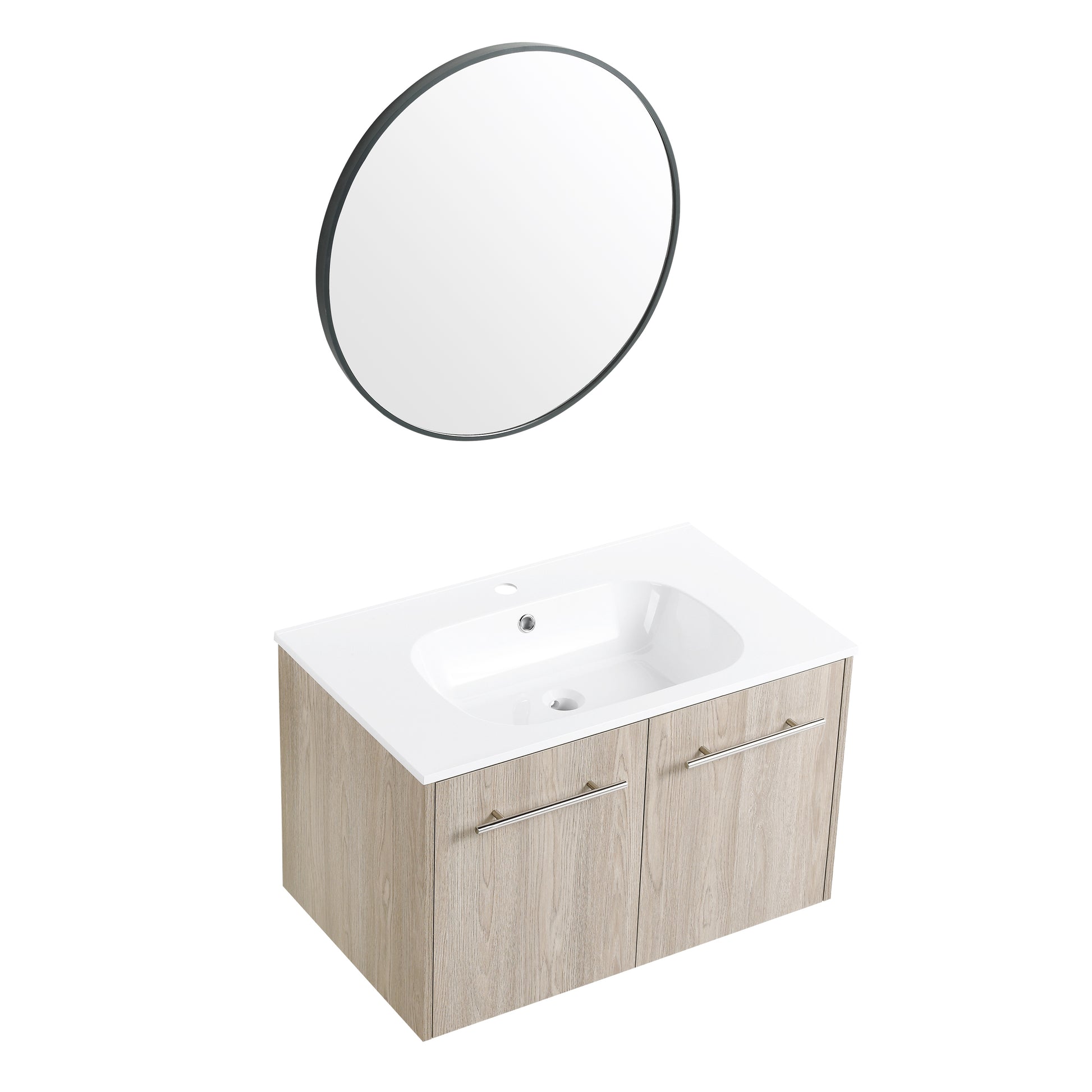 30 Inch Wall Mounted Bathroom Vanity Kd Packing Bvc04730Weo White Oak 2 Bathroom Wall Mounted Plywood