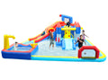 10 In1 Inflatable Slide Water Park Bouncing House Garden With Splash Pool & Water& Basketball & Climbing Wall & Dual Pools & Soccer Multicolor Oxford Fabric