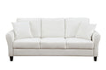 Video Modern Velvet Couch With 2 Pillow, 78 Inch Width Living Room Furniture, 3 Seater Sofa With Plastic Legs White Velvet