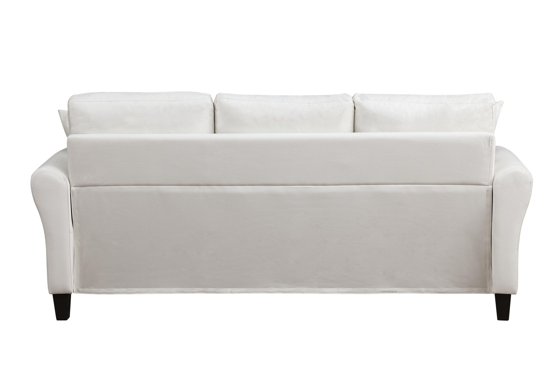 Video Modern Velvet Couch With 2 Pillow, 78 Inch Width Living Room Furniture, 3 Seater Sofa With Plastic Legs White Velvet