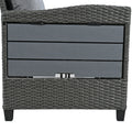 Tomax 5 Piece Outdoor Patio Rattan Sofa Set, Sectional Pe Wicker L Shaped Garden Furniture Set With 2 Extendable Side Tables, Dining Table And Washable Covers For Backyard, Poolside, Indoor, Gray Yes Complete Patio Set Gray Water Resistant Frame Water