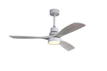 52 Inch Ceiling Fan Light With 6 Speed Remote Silver 3 Wood Blade Reversible Dc Motor For Bedroom Silver Metal & Wood