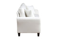 Video Modern Velvet Couch With 2 Pillow, 78 Inch Width Living Room Furniture, 3 Seater Sofa With Plastic Legs White Velvet