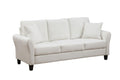 Video Modern Velvet Couch With 2 Pillow, 78 Inch Width Living Room Furniture, 3 Seater Sofa With Plastic Legs White Velvet