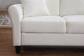 Video Modern Velvet Couch With 2 Pillow, 78 Inch Width Living Room Furniture, 3 Seater Sofa With Plastic Legs White Velvet