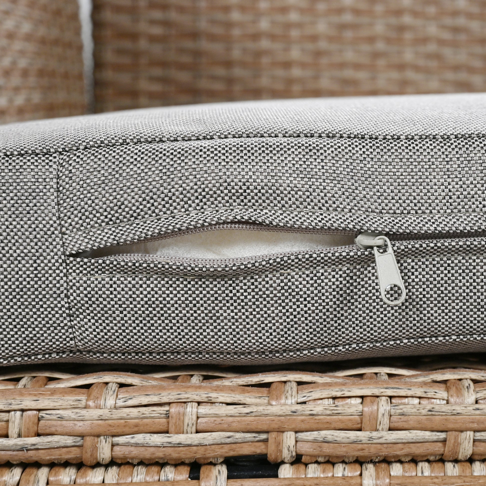 Tomax 5 Piece Outdoor Patio Rattan Sofa Set, Sectional Pe Wicker L Shaped Garden Furniture Set With 2 Extendable Side Tables, Dining Table And Washable Covers For Backyard, Poolside, Indoor, Brown