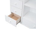 Twin Size Loft Bed With L Shaped Desk And Drawers, Cabinet And Storage Staircase, White White Pine