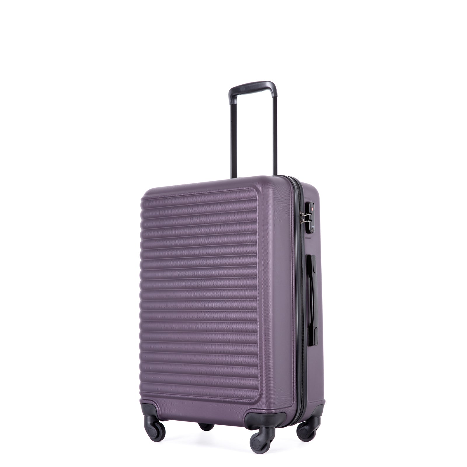 3 Piece Luggage Sets Abs Lightweight Suitcase With Two Hooks, Spinner Wheels, Tsa Lock, 20 24 28 Purple Purple Abs