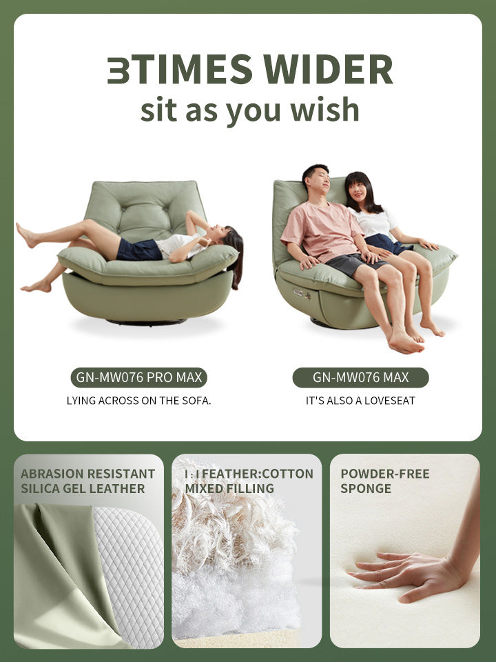 Smart Multifunction Recliner Chair Electric Green No Feather Green Pu Leather