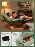 Smart Multifunction Recliner Chair Electric Green No Feather Green Pu Leather