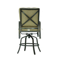 Bar Chair With Back And Seat Cushion, Set Of 2 Antique Bronze Aluminium