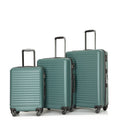 3 Piece Luggage Sets Abs Lightweight Suitcase With Two Hooks, Spinner Wheels, Tsa Lock, 20 24 28 Green Green Abs