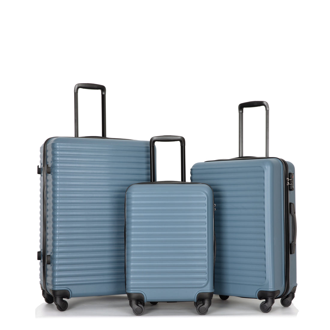 3 Piece Luggage Sets Abs Lightweight Suitcase With Two Hooks, Spinner Wheels, Tsa Lock, 20 24 28 Blue Blue Abs