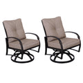 Modern Dining Swivel Chair With Back And Seat Cushion, Set Of 2 Antique Bronze Aluminium