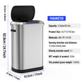 50L Smart Automatic Trash Cans Full Intelligent Sensor Black And Silver Steel