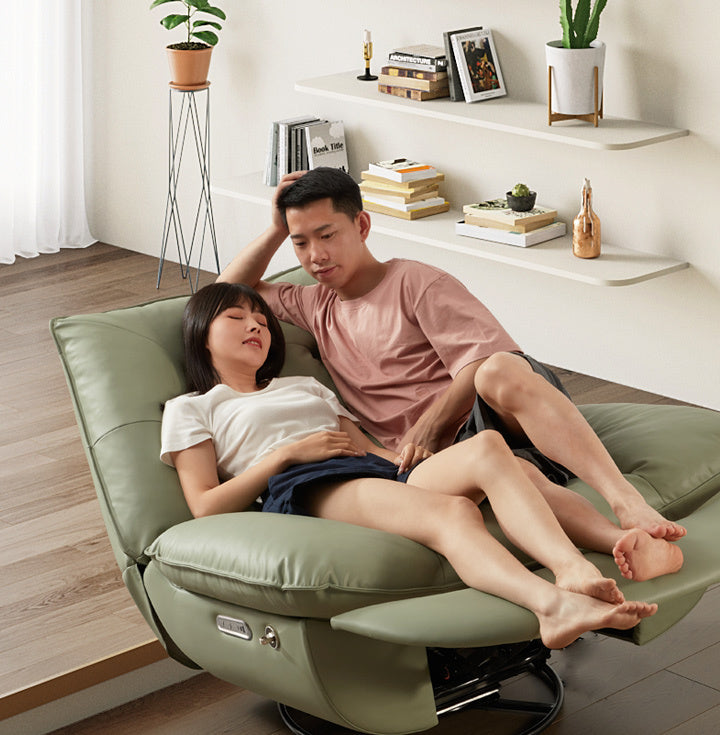 Smart Multifunction Recliner Chair Electric Green No Feather Green Pu Leather