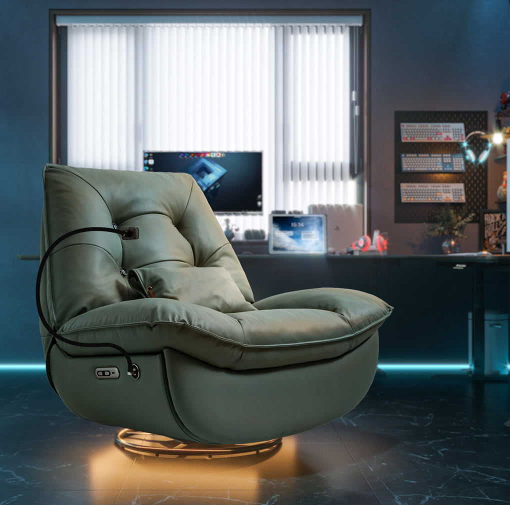 Smart Multifunction Recliner Chair Electric Green No Feather Green Pu Leather