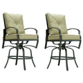 Bar Chair With Back And Seat Cushion, Set Of 2 Antique Bronze Aluminium