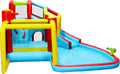 7 In1 Inflatable Slide Water Park Bouncing House Outdoor Soccer Garden Bouncer With Splash Pool & Water& Climbing Wall & Basketball & Football Multicolor Oxford Fabric