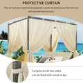 Adjustable Sun Bed With Curtain,High Comfort,With 3 Colors Beige Hdpe