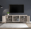 Tv Stand Storage Media Console Entertainment Center With Two Doors, Grey Walnut With Fireplace Grey 50 59 Inches Particle Board
