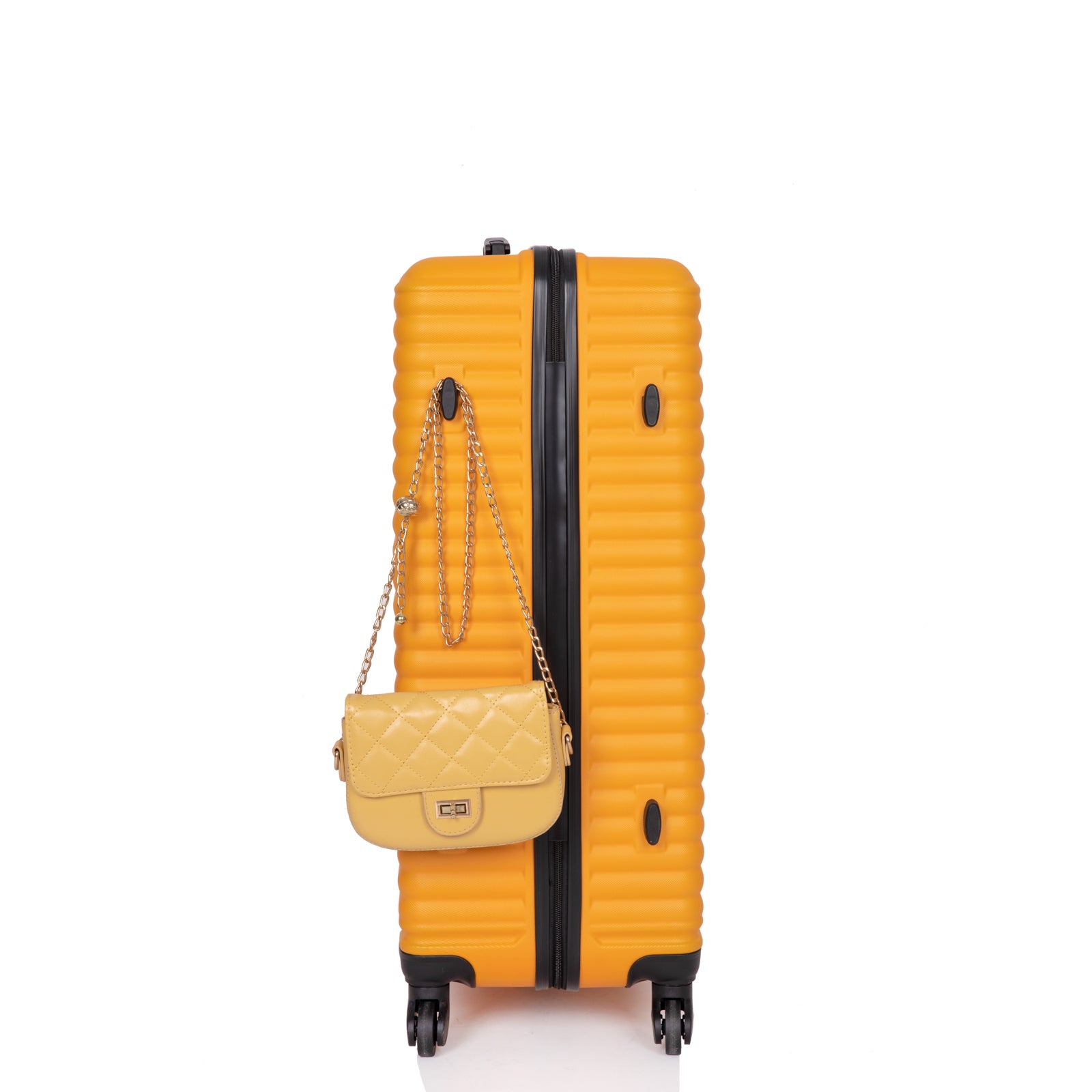 3 Piece Luggage Sets Abs Lightweight Suitcase With Two Hooks, Spinner Wheels, Tsa Lock, 20 24 28 Orange Orange Abs