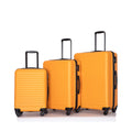 3 Piece Luggage Sets Abs Lightweight Suitcase With Two Hooks, Spinner Wheels, Tsa Lock, 20 24 28 Orange Orange Abs