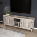 Tv Stand Storage Media Console Entertainment Center With Two Doors, Grey Walnut With Fireplace Grey 50 59 Inches Particle Board